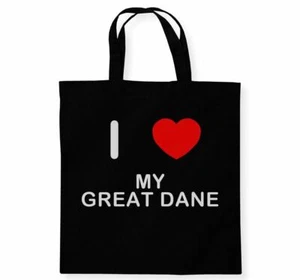 Bolso de compras de algodón reutilizable My Great Dane I Love - Imagen 1 de 8