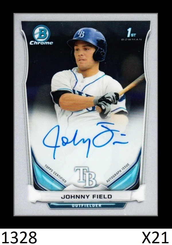 1-2014 BOWMAN CHROME PROSPECTS AUTO JOHNNY FIELD RAYS QTY - Image 1 of 1