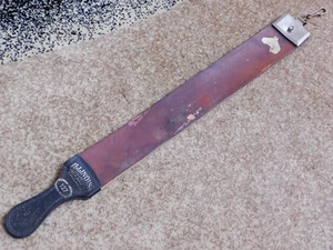 Antigua Maquinilla de Afeitar Illinois 127 Cuero Barbero Correa de Afeitar Imagen de Caballo - Imagen 1 de 8