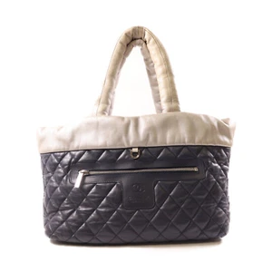 CHANEL CC SHW CoCo Cocoon Handbag Lambskin Leather Navy/Silver - Picture 1 of 14