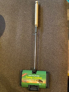Coghlans Cast Iron Camp Cooker Double Wooden Handle Burger Hen Vegetable Camping - Picture 1 of 5