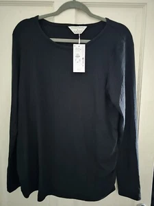 Primark Maternity Black Ribbed Long Sleeve Top Size Large...Only £9.99! Bargain! - Picture 1 of 4