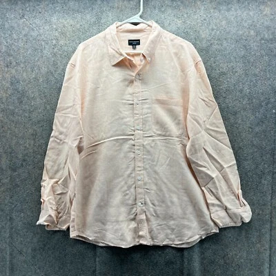 Club Monaco Dress Shirt Mens XL Pastel Pink Button Down Slim Fit Preppy Linen - Image 1 of 4