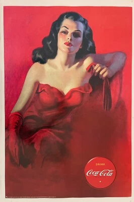 COCA COLA, LICENSED 1997 REPRODUCTION  POSTER FEATURING VINTAGE ADVERTISEMENT - Image 1 of 4