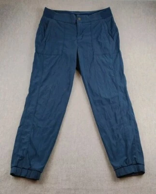 Pantalones de chándal Athleta para mujer talla 10 azules elásticos cónicos bolsillos con cremallera nailon Foto 1 de 4