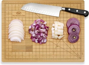 New Fred THE OBSESSIVE CHEF Bamboo Cutting Board 9 x 12 inch scored measured - Picture 1 of 7