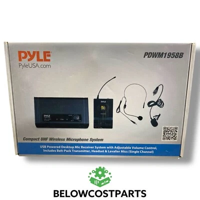 Pyle PDWM1958B UHF Wireless Lavalier & Headset Microphone System – NEW USB Power - Image 1 of 2