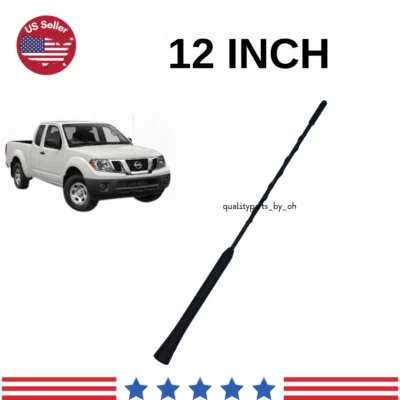 12" Short Black Replacement Antenna Mast AM/FM For NISSAN Frontier 1998-2023 - Image 1 of 3