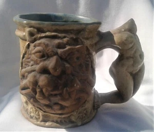 RUMPH VINTAGE ORIGINAL POTTERY TROLL MUG WITH NUDE WOMAN HANDLE 1971 - Picture 1 of 6