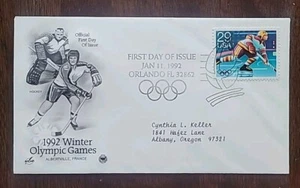 US FDC # 2611 Winter Olympic Games Hockey 1992. - Picture 1 of 7