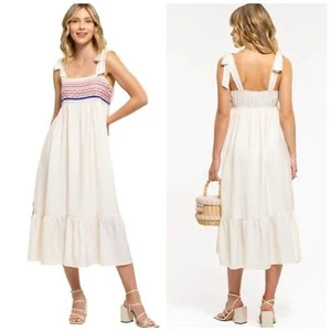 August Sky Women’s Embroidered Geometric Tier Dress Size S - Picture 1 of 8