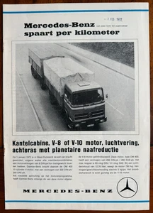 niederl. Prospekt von 1972 Mercedes-Benz Lkw Kipper OM 403, 402 V-8, V-10-Motor - Photo 1/5