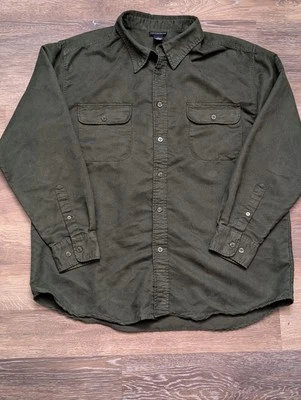 Camisa vintage KnightsBridge para hombre talla grande imitación gamuza abotonada verde Foto 1 de 4