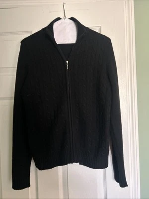 Cárdigan para mujer Valerie Steven’s negro con cremallera talla M Foto 1 de 2