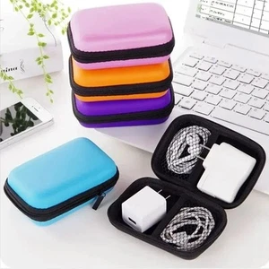 Portable Travel Cable Organizer Bag for USB Charger Earphone Storage Case UK - Picture 1 of 23