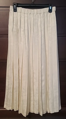 VTG Marisa Christina Classics Off-White Rayon Fully Pleated Midi Skirt Sz Large - Image 1 of 4