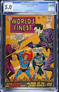 World's Finest Comics #177 CGC 5.0 DC 1968 Joker Luthor Superman Batman Cover - Picture 1 of 2