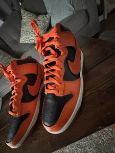 Nike Dunk High Retro Chenille Swoosh Safety Orange( size 11) - Picture 1 of 5