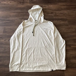 Primo Mens White Long Sleeve Pockets Drawstring Pullover Hoodie Size 2XL Stretch - Picture 1 of 11