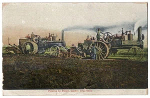 1908 Garden City, Kansas - riesige landwirtschaftliche Traktoren auf dem Feld - alte Postkarte - Bild 1 von 2