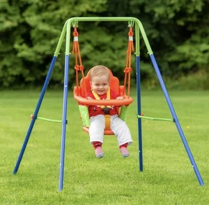 Columpio para bebé Outsunny Nursery con soporte para cinturón de seguridad para interior exterior - Imagen 1 de 7