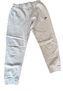 Nike Girl's Sportswear Club Fleece Joggers Pants, Size XL, Heathered Gray/Pink - Picture 1 of 4