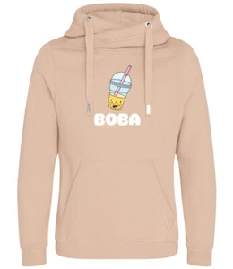 Adorable Sudadera con Capucha Cuello Cruzado Japonés Boba Tea Bubble Tea Anime Regalo Adultos y Niños - Imagen 1 de 15