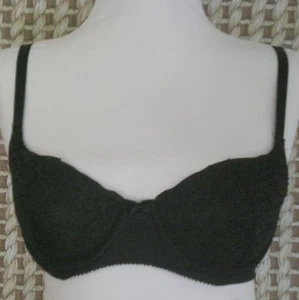Lily of France Black Padded Floral Lace Push-up Underwire Bra Style 1741 sz 34B  - Picture 1 of 4