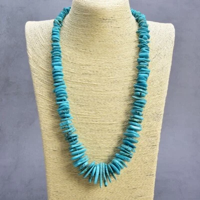 26'' синий бирюзовый драгоценных камней ожерелье центр просверленный диск сколы - Изображение 1 из 4