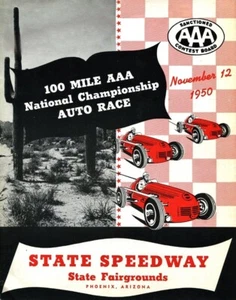 1950 Arizona State Fair Speedway Auto Races Small Space Poster Art Print - Picture 1 of 1