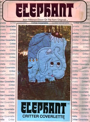102 Down on the Farm Elephant Critter Coverlet Nursery Blanket Sewing Pattern - Image 1 of 2