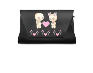 Sweet Midnight Voo Doo Dolls Love Hearts Gothic Punk Halloween Occult Clutch Bag - Picture 1 of 3