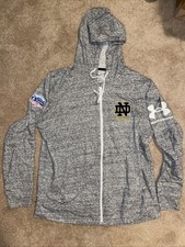 USED TEAM ISSUED NOTRE DAME FOOTBALL FULL ZIP HOODIE PLAYSTATION FIESTA BOWL XL