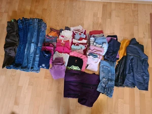 Kinderkleidung Größe 116, Mädchen 41 Teile Paket Winter, Hosen, Tshirt, Kleid... - Bild 1 von 15