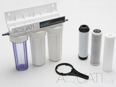 Aquati 3 Stage HMA Water Filter Koi Ponds De-chlorinator Garden Hose Connectors