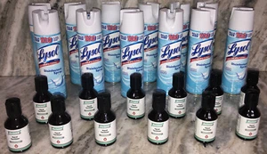 Lot Of 12 Lysol 19oz Spray Linen Scent W 12ea Free 4oz Sanitizers - Picture 1 of 12