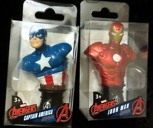 Captain America & Iron Man Mini Statue Marvel Avengers Toy Figure Bust