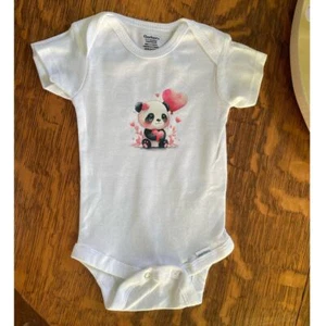 Panda Love & Hearts Unisex Infants Gerber ONESIES® Cute Baby Shower Gift 0-3M - Picture 1 of 5