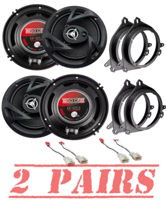 POWER ACOUSTIK/AMERICAN INTERNATIONAL 4)400 Watts 6.5" EF.653 Front & Rear Coaxial Speakers for 2005 - 2012 Scion TC