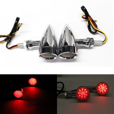 2x luces rojas bala señales de giro LED para Suzuki Savage 650 Boulevard S40 Bobber Foto 1 de 4