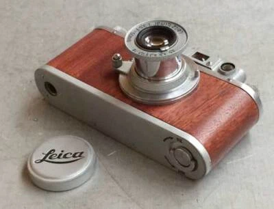 Leica II D Kriegsmarine copia chapa de madera cromada en estuche de cuero (copia FED-Zorki) Foto 1 de 2