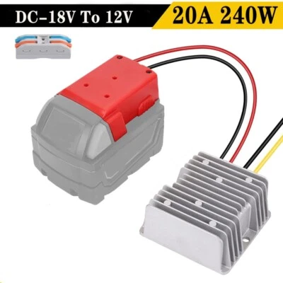 Voltage Regulator DC 18V To 12V Step Down 20A 240W DIY Adapter For Milwaukee - Image 1 of 4