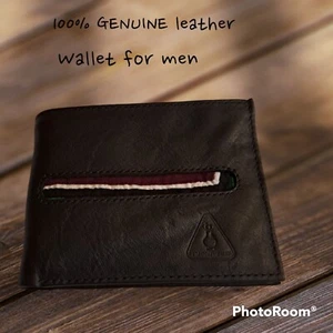 100% leather men's wallet - Picture 1 of 4