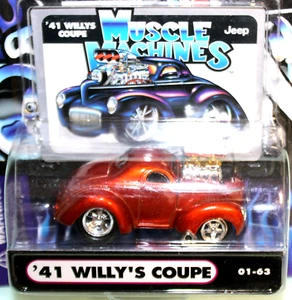 FUNLINE 1:64 MUSCLE MACHINES '41 WILLYS COUPE 01-63 COPPER ON CARD 2001 - Picture 1 of 2