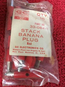 GC ELECTRONICS  33-084-1 RED STACK BANANA PLUGS RED 10 PCS - Picture 1 of 1
