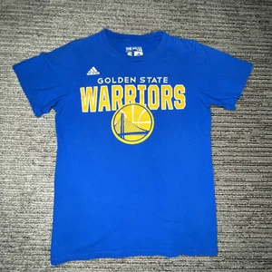 Adidas Size S Boys T Shirt Golden State Warrior NBA Basketball Short Sleeve Blue - Picture 1 of 9