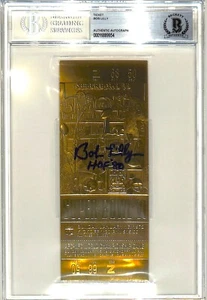 BOB LILLY Signed 22kt Ticket Super Bowl VI Dallas Cowboys BAS SLABBED #16889954 - Picture 1 of 4