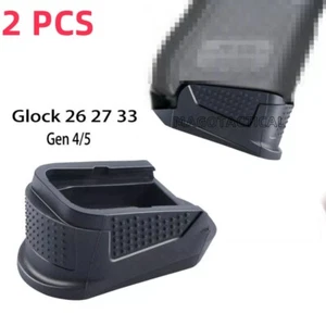 2 PZ Estensione Piastra Caricatore per G26 27 33 GEN 4&5 9mm Mag Grip Base Extension - Foto 1 di 8
