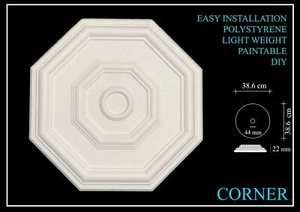 Ceiling Rose Polystyrene Easy Fit Very Light Weight Corner 39 cm - Picture 1 of 1