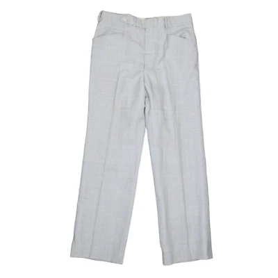 Pantalón Pantalón Hombre Vintage Años 70 Crema Caqui Tostado Cuadros Pierna Recta 33" Foto 1 de 3